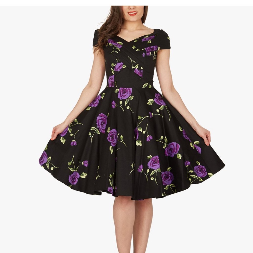 ENYA VINTAGE style infinity collar pin-up dress EUC
